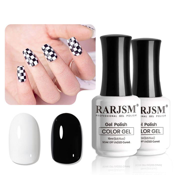 Black & White Gel Nail Polish Duo 15ml