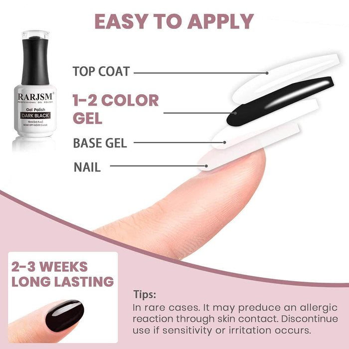 RARJSM ®Classic Color Gel Set | Black & White Gel Nail Polish | 15ml