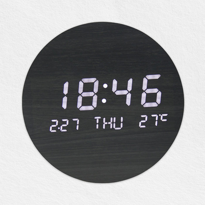 Black Wood Round Wall Clock