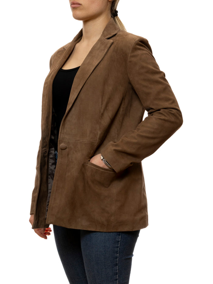 PK BY PASKAL blazer camoscio tortora 126 CAM-TORTORA