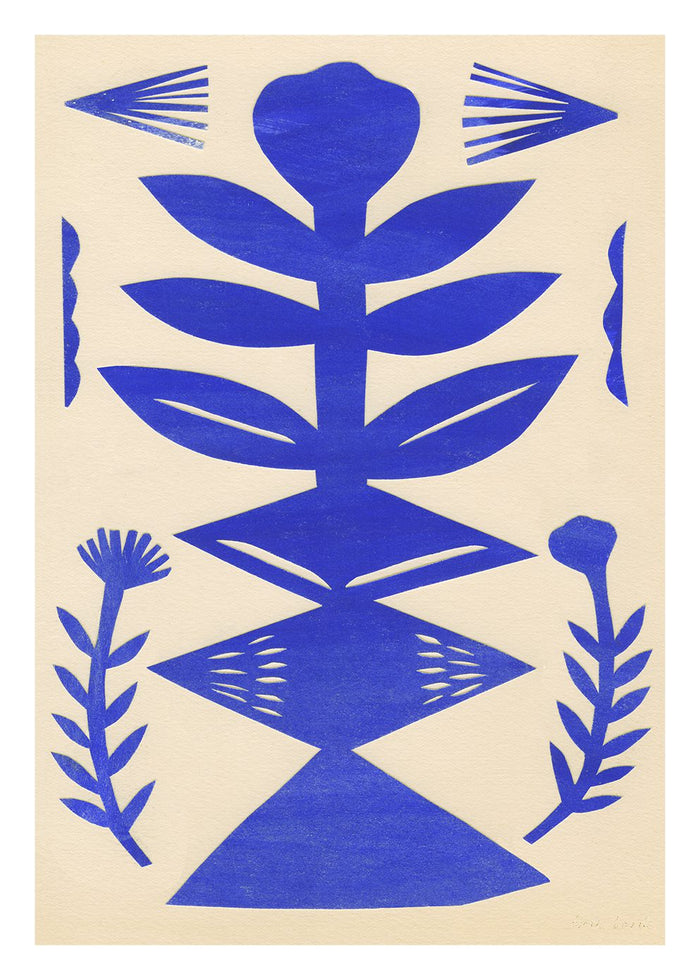 Blue Paper Cut by Anne Laval