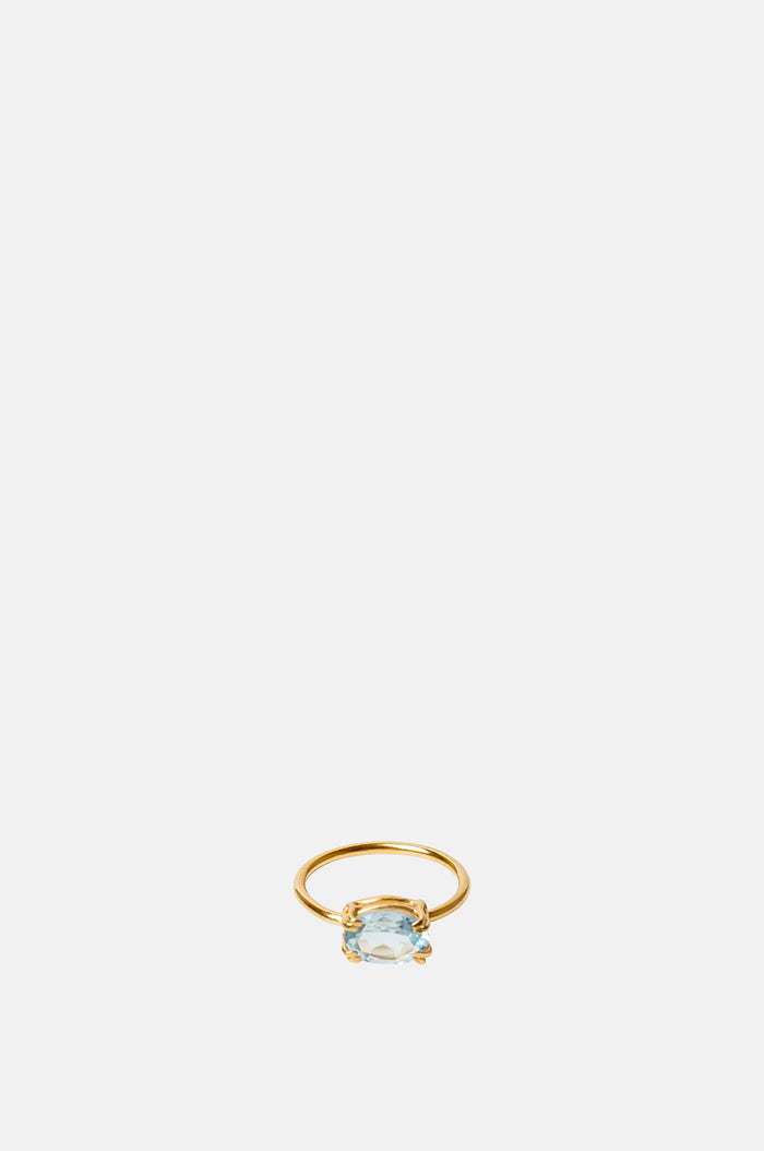 Beatriz Palacios Blue Topaz Gold Ring.