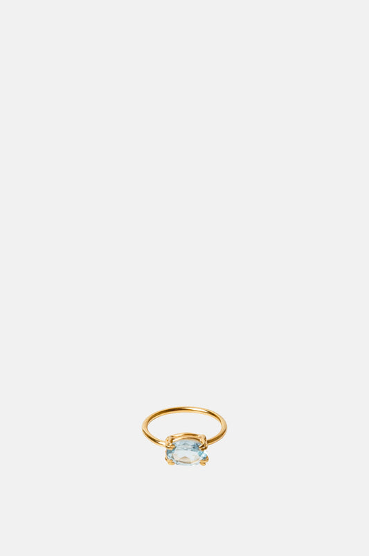 Beatriz Palacios Blue Topaz Gold Ring.