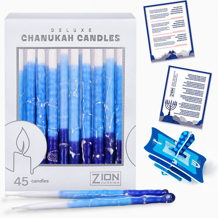 Blue & White Hanukkah Candles