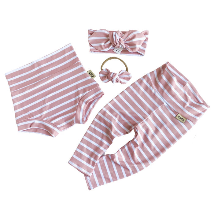 Blush Pink Striped Bummies and/or Headbands