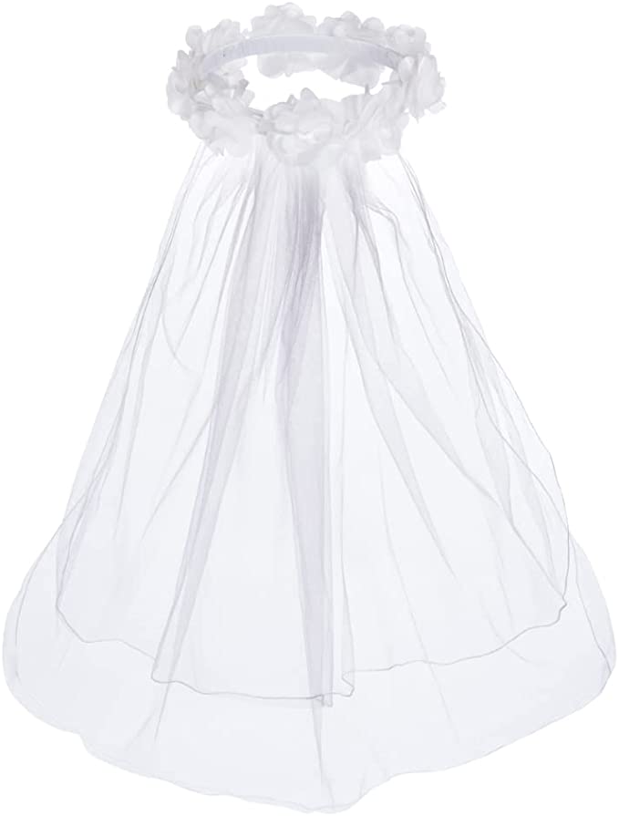 Bonnie Jean Flowered Wreath Veil
