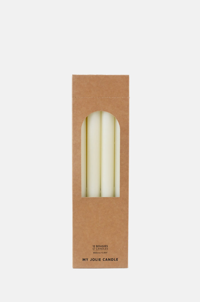 My Jolie Candle Box of 12 Dinner Candles Ivoire.