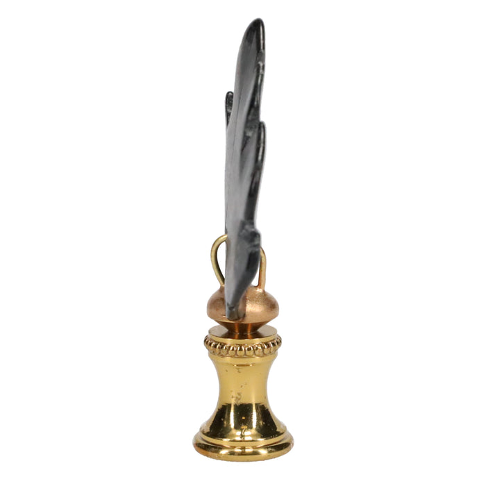 Brass Finial with Black Lapis Lazuli Stone Leaf, 1/4-27F Tap (15240)