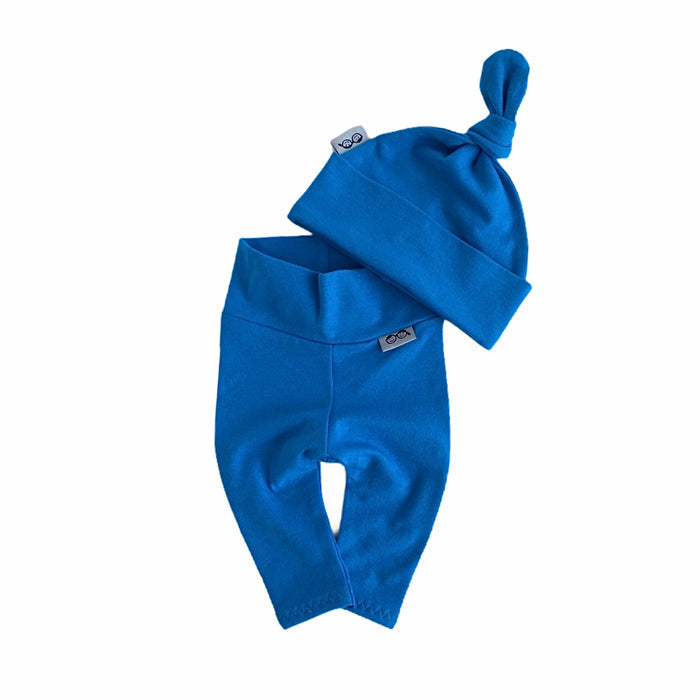 Bright Blue Leggings and/or Beanie Knot Hat