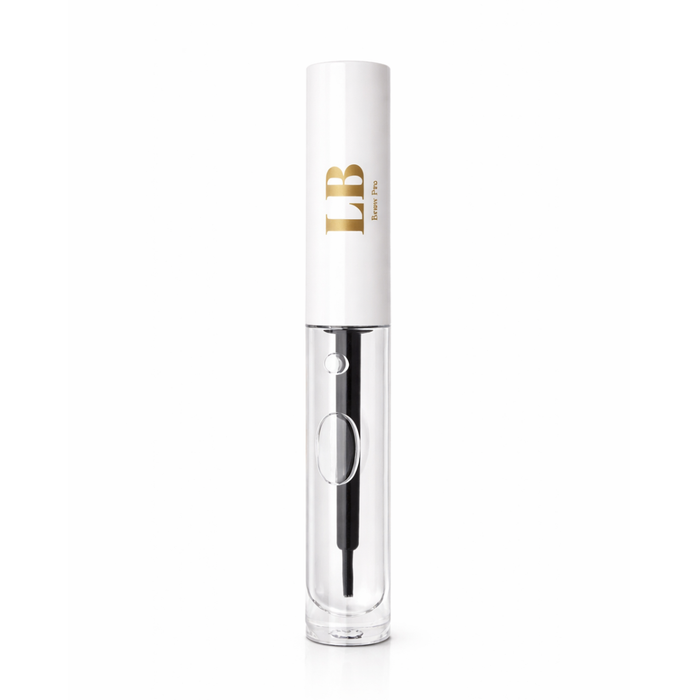 lash and brow glue with white cap and clear body on a white background from london brow company