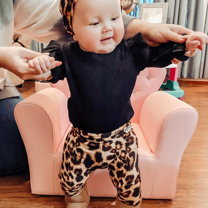 Brown Cheetah Rib Leggings and/or Headbands