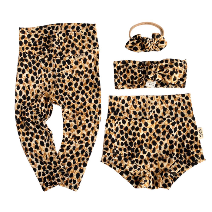 Brown/Tan Spot Rib Bummies and/or Headbands
