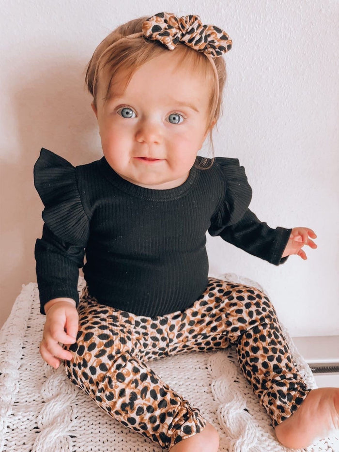 Brown/Tan Spot Rib Leggings and/or Headbands