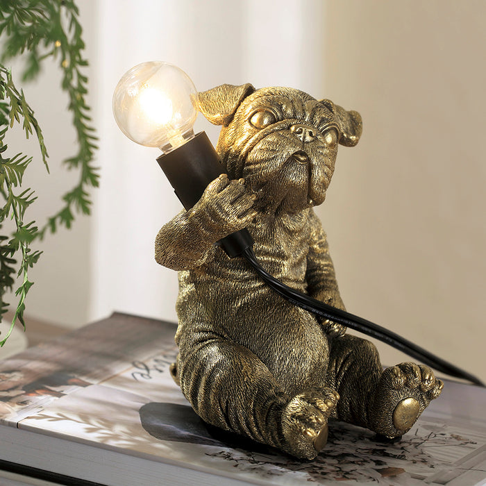 Bulldog Table Lamp – Quirky Bronze Dog Light