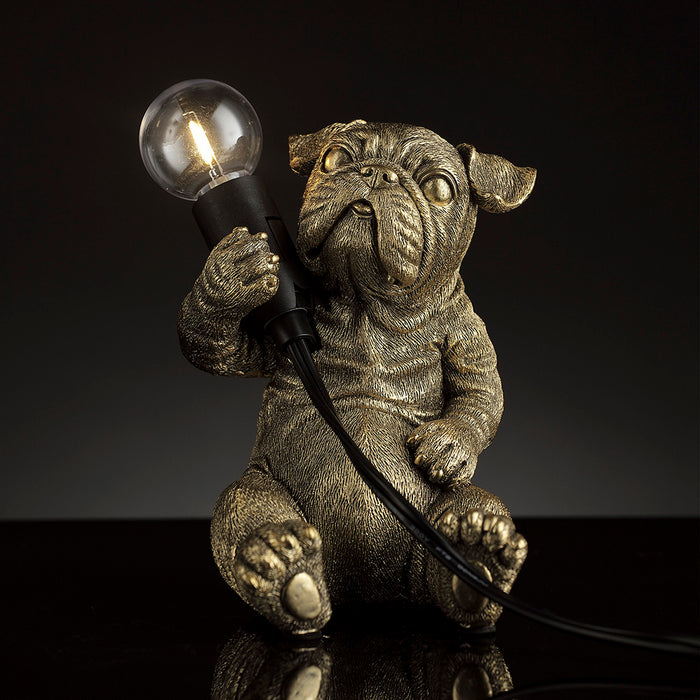 Bulldog Table Lamp – Quirky Bronze Dog Light