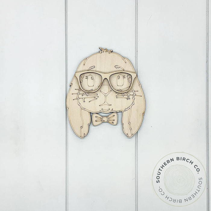 Bunny with Glasses Blank (Floppy Ears)
