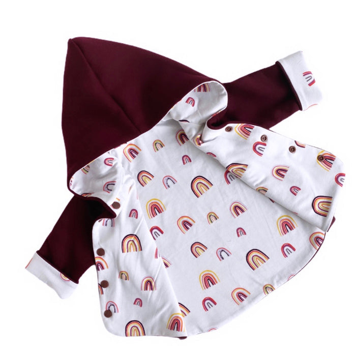 Burgundy Rainbow Hooded Jacket