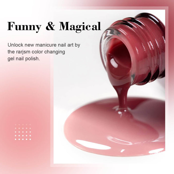 RARJSM ®Burgundy Red to Pink color changing gel nail polish