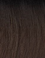 SENSATIONNEL Butta Lace Unit 10 wig close up of straight dark brown synthetic hair texture and natural shine