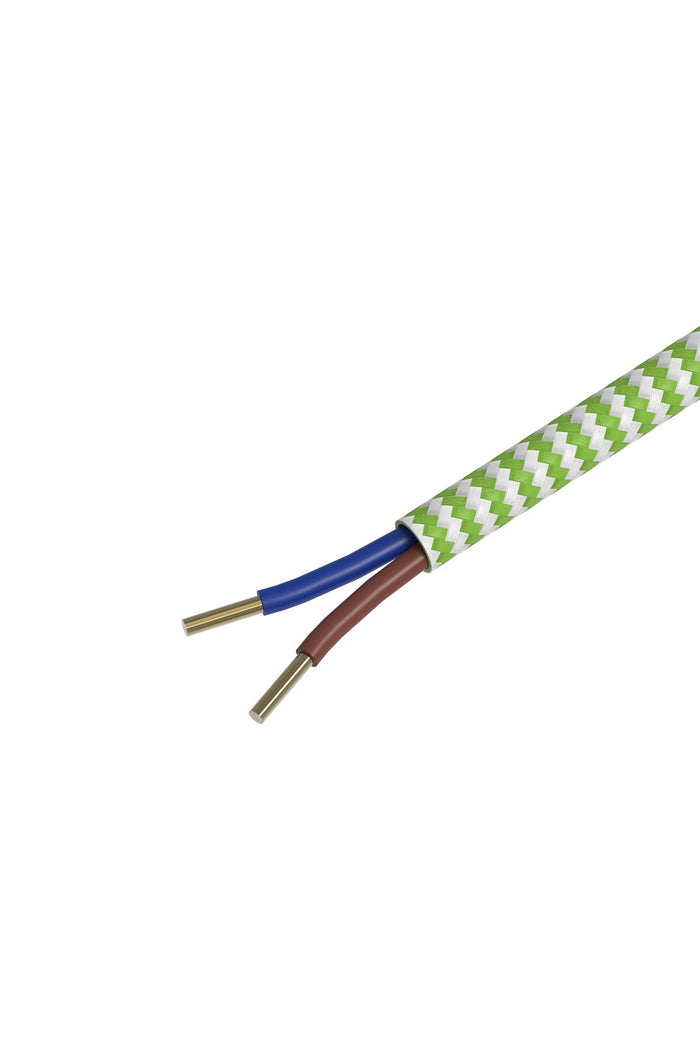 Calex Creations Fabric cable - Lime/White - 3meter