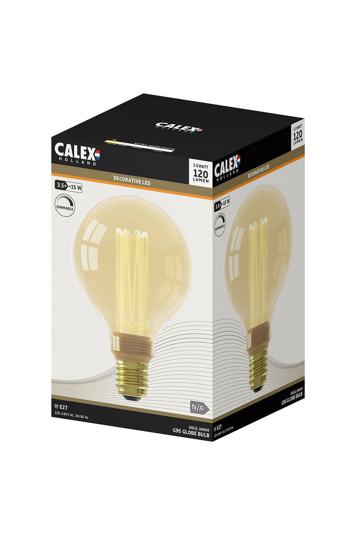 Calex Crown LED Bulb - E27 - G95 - Gold - 3.5W - Dimmable
