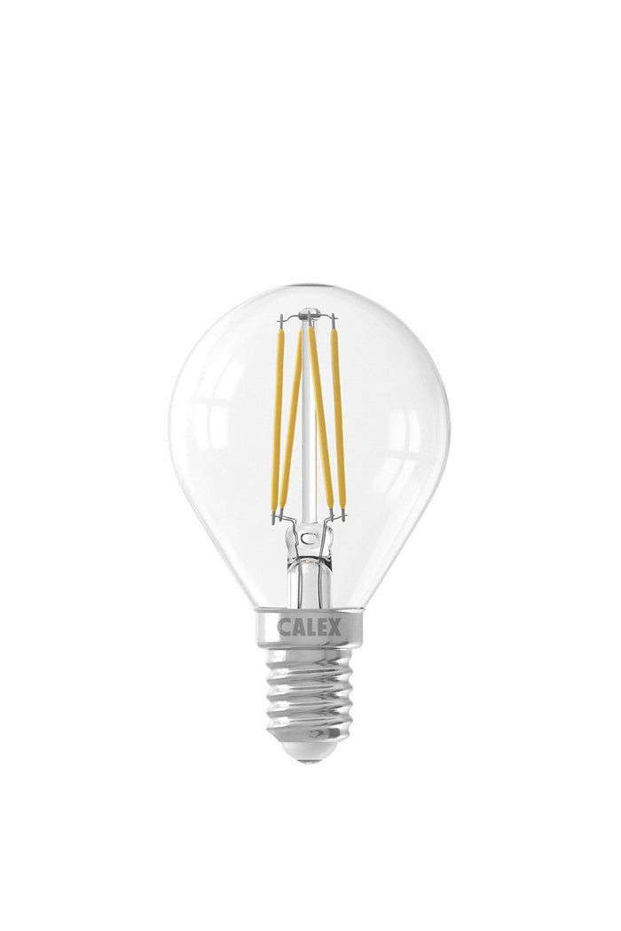 Calex LED Bulb - E14 - Filament - P45 - Clear - 4W - Dimmable