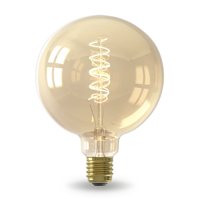 Calex Spiral Filament LED Bulb - E27 - G125 - Gold