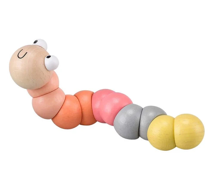 Calm and Breezy Wooden Jointed Worm - Pastel