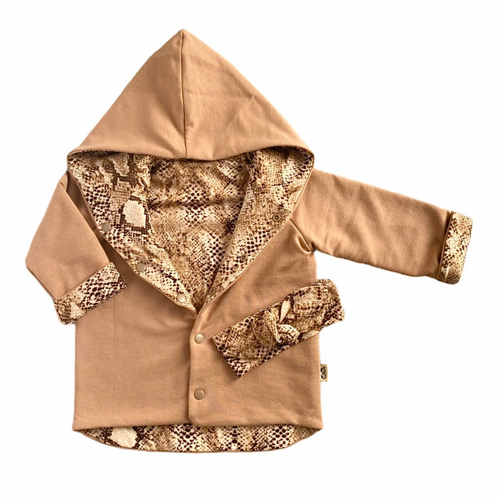 Camel & Tan Snake Hooded Jacket