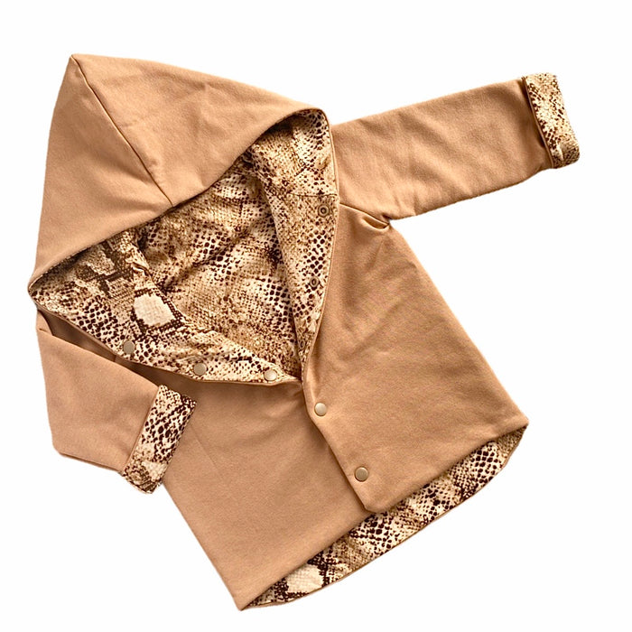 Camel & Tan Snake Hooded Jacket