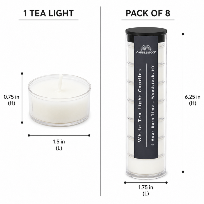 Candlestock Basics Tea Light Candles - Pack of 8