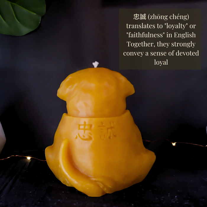 Candlestock Beeswax Loyalty Dog Candle