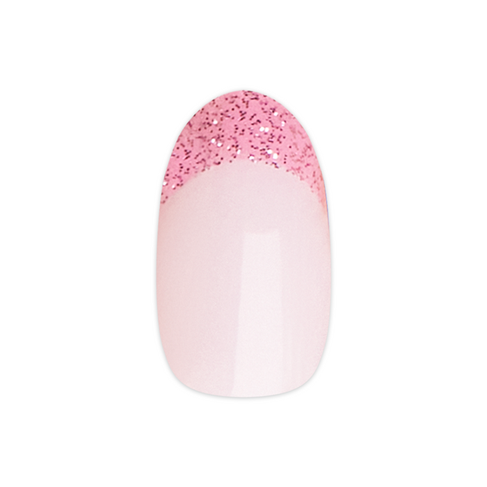 Candy Sparkle Pink French - Press-On | Medium | Oval