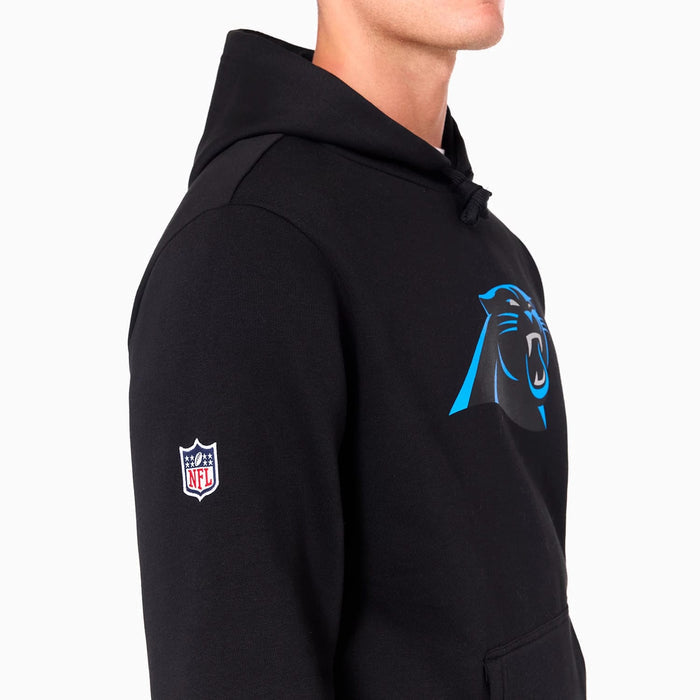 The Male model is wearing Carolina Panthers NFL Black Pullover Hoodie 6