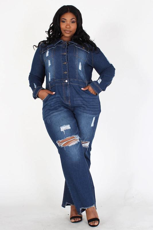 Chel's Denim Jumpsuit Plus