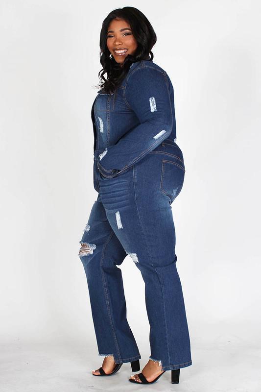 Chel's Denim Jumpsuit Plus