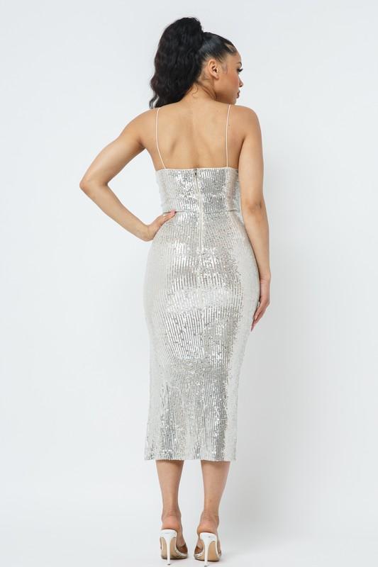 Chel's Sequin Slit Dress