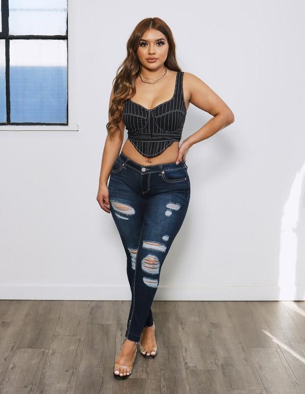 Chel's Skinny Denim W/Split