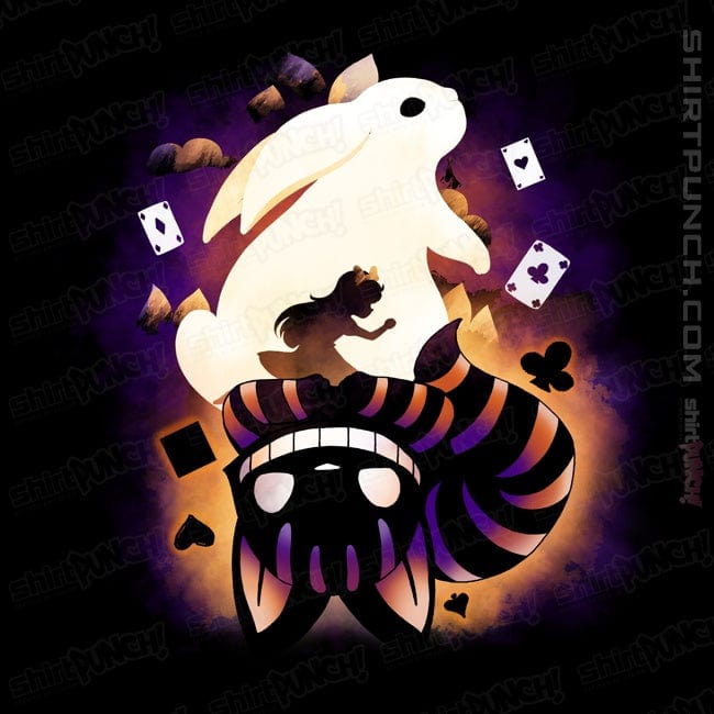 Daily_Deal_Shirts Magnets / 3"x3" / Black Cheshire White Rabbit