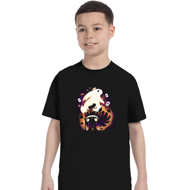 Daily_Deal_Shirts T-Shirts, Youth / XS / Black Cheshire White Rabbit
