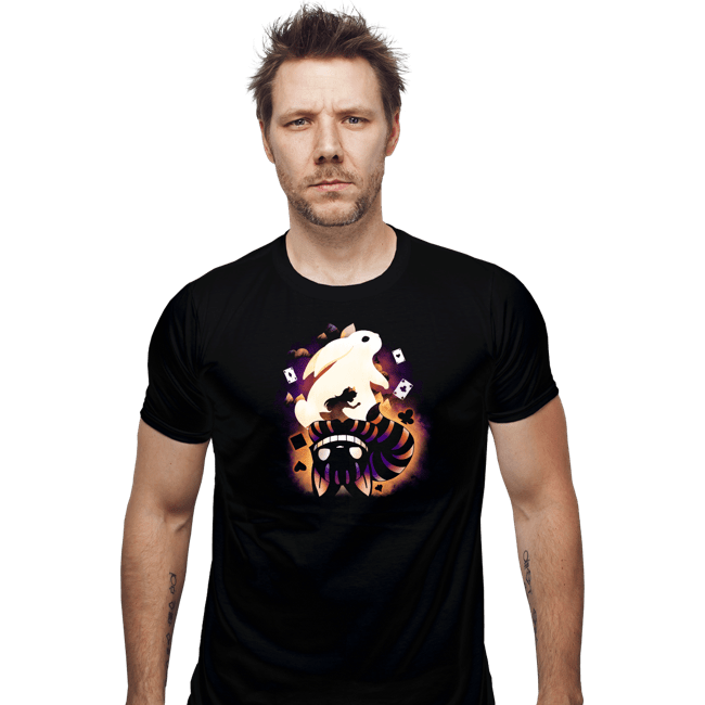 Daily_Deal_Shirts Fitted Shirts, Mens / Small / Black Cheshire White Rabbit