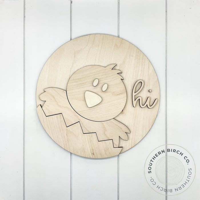 Chick in Egg 3D Round Blank