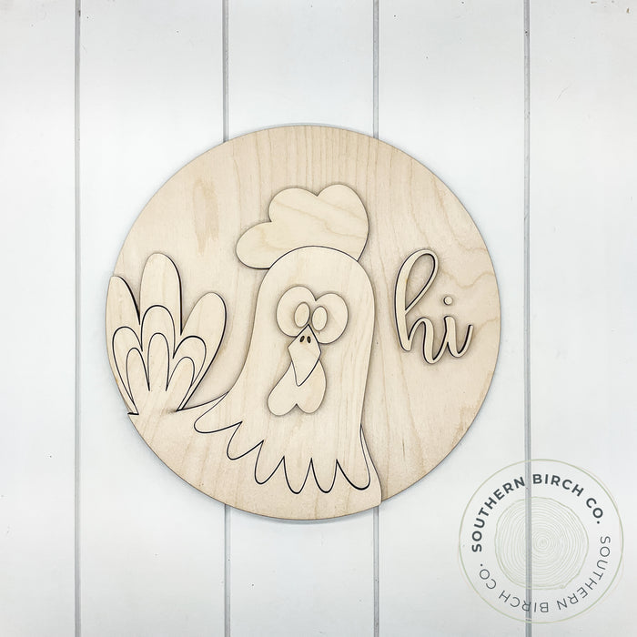 Chicken 3D Round Blank