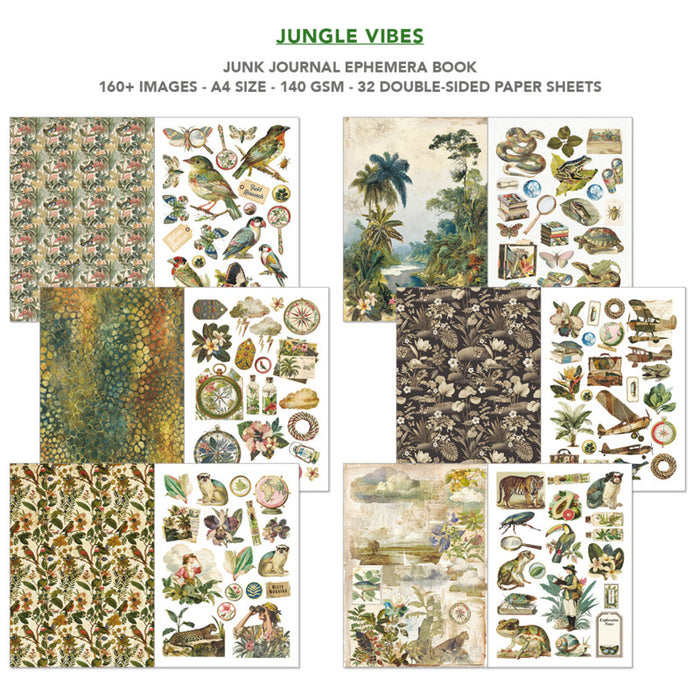 Ciao Bella - A4 Junk Journal & Ephemera Book - Jungle Vibes. Includes 32 Pages. Available at Embellish Away located in Bowmanville Ontario Canada.