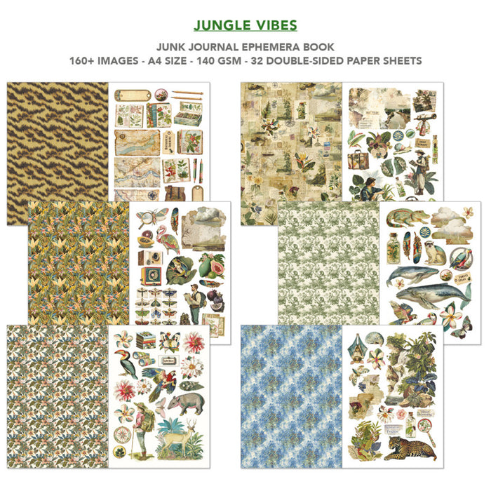 Ciao Bella - A4 Junk Journal & Ephemera Book - Jungle Vibes. Includes 32 Pages. Available at Embellish Away located in Bowmanville Ontario Canada.