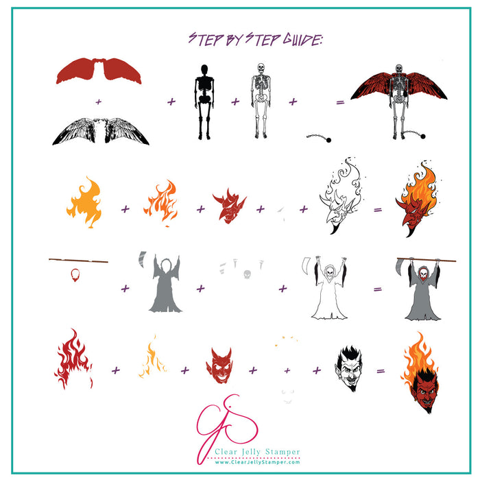 CjSH-083  Lil Devil   |  Clear Jelly Stamping Plate