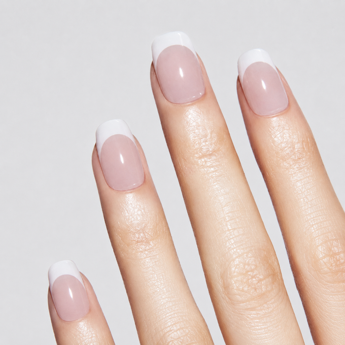 Classic White French Tip Nude UV Gel Nail Stickers - White French Tip Gradient Nail Art Wraps