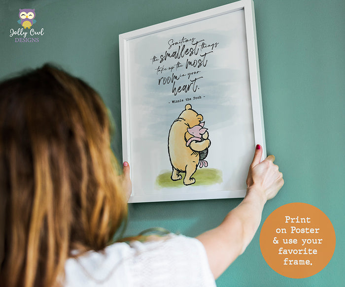 Classic Winnie The Pooh Inspirational Quote - Printable Wall Art Decor for Nursery Room - Set of 3