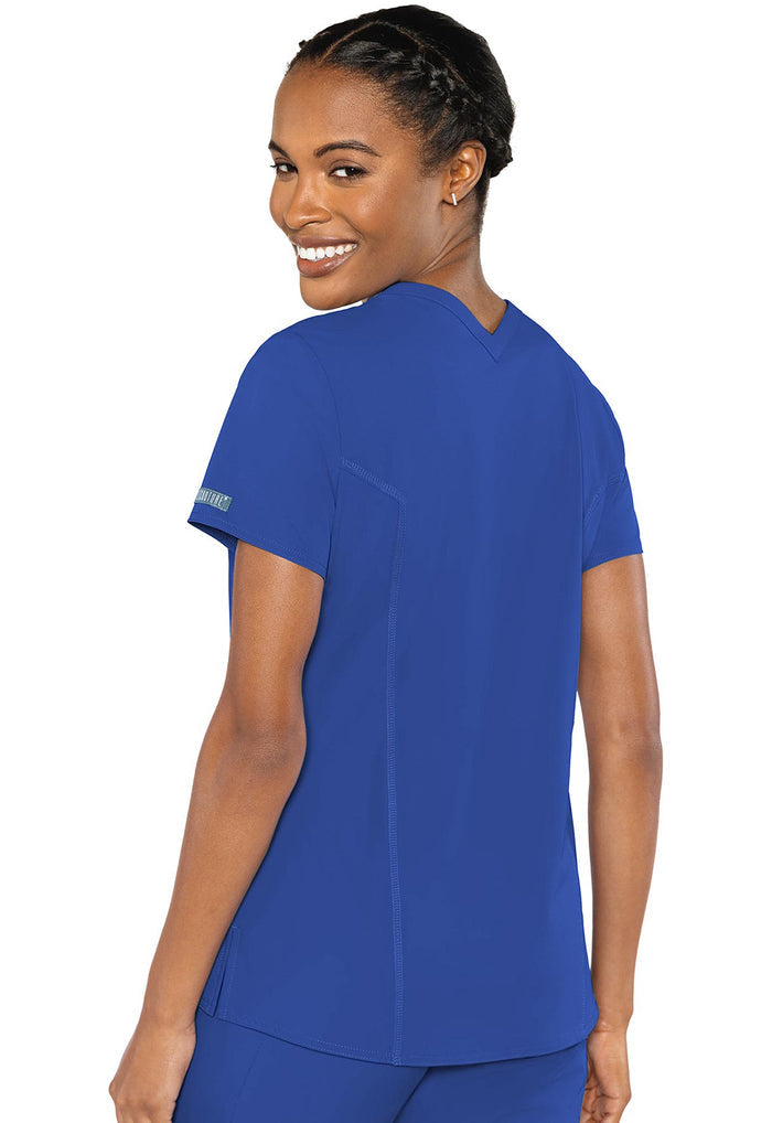 Clearance Med Couture Peaches Double V-Neck Scrub Top