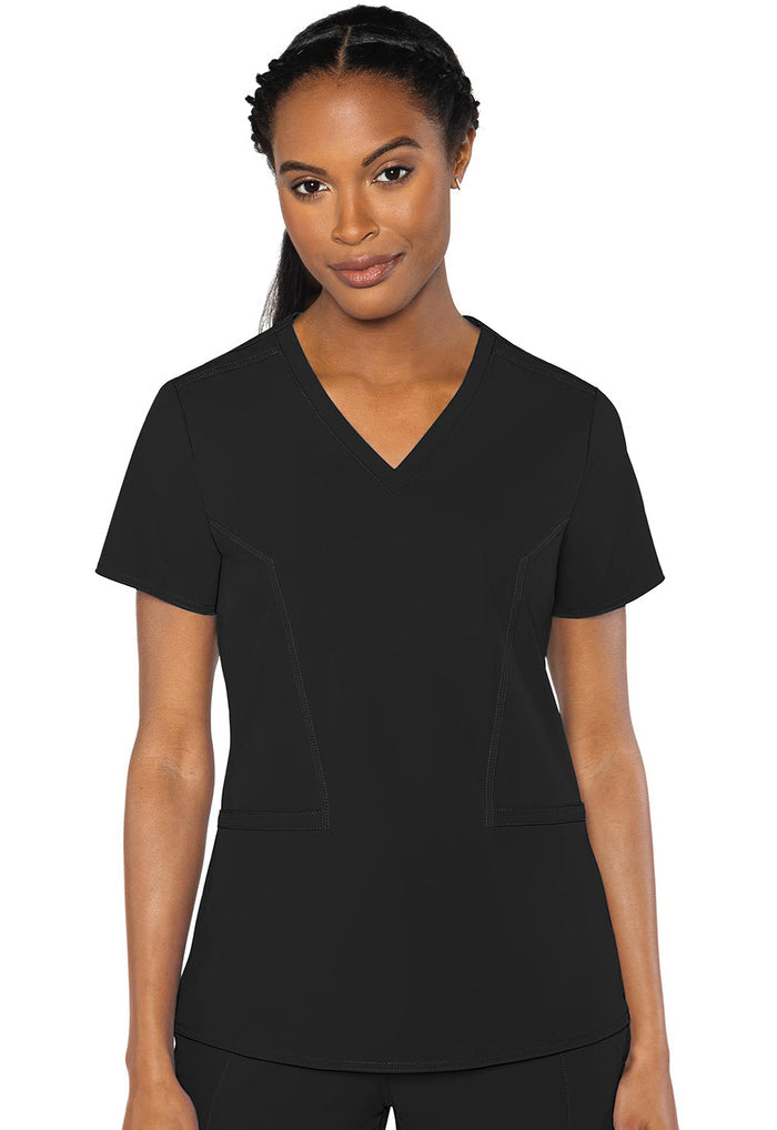 Clearance Med Couture Peaches Double V-Neck Scrub Top
